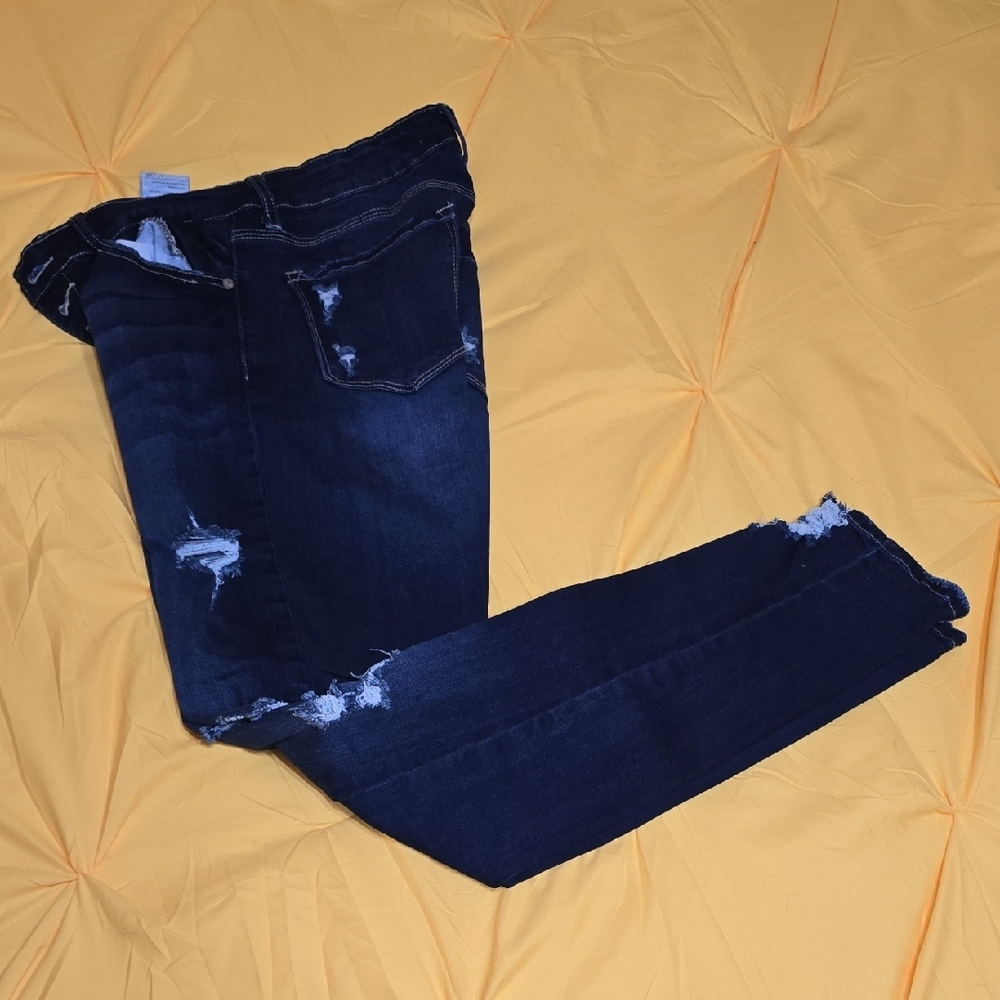 KanCan Blue Skinny Jeans with Distressed Detailing